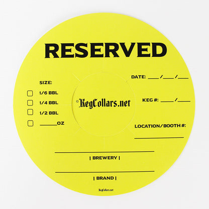 Yellow Reserved Keg Collars