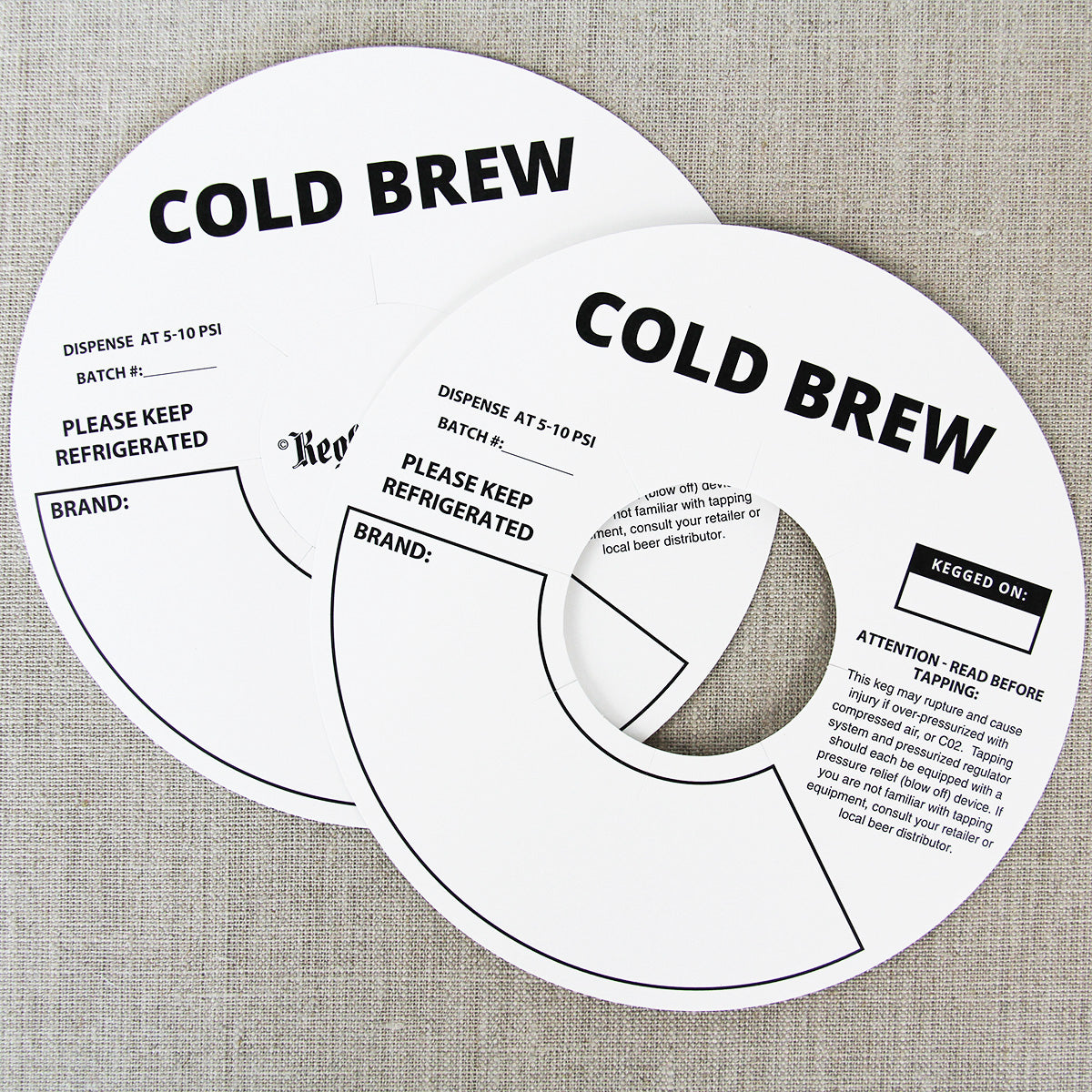 White Cold Brew Bold Keg Collars