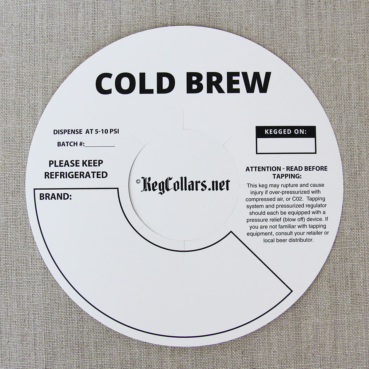 White Cold Brew Bold Keg Collars