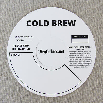 White Cold Brew Bold Keg Collars