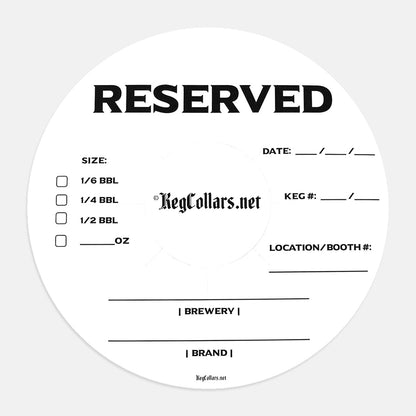 White Reserved Keg Collars
